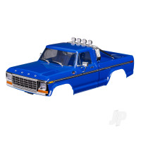 Body, Ford F-150 Truck (1979), complete, Blue (includes grille, side mirrors, door handles, roll bar, windshield wipers, side trim, & clipless mounting) (requires #9834 front & rear bumpers)