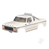 Body, Ford F-150 Truck (1979), complete, White (includes grille, side mirrors, door handles, roll bar, windshield wipers, side trim, & clipless mounting) (requires #9834 front & rear bumpers)