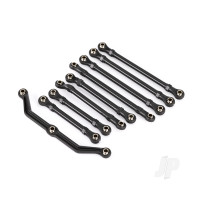 Suspension link set, complete (front & rear) (includes steering link (1), front lower links (2), front upper links (2), rear links (4)) (assembled with hollow balls) (fits 1:18 vehicles with long wheelbase)