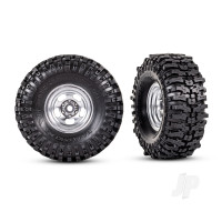 Wheels & Tyres, Assembled (1.0in Satin Chrome wheels, Mickey Thompson Baja Pro Xs 2.4x1.0in tyres) (2)