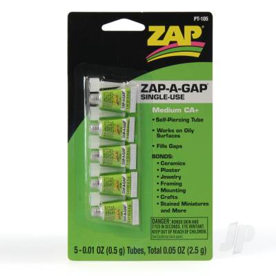 PT105 Zap-A-Gap Glue Single Use .01oz (5 pcs)