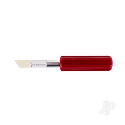 K5 Knife, Heavy Duty Red Plastic Handle with Safety Cap (Carded)