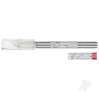 K2 Knife, Medium Duty Round Aluminium with Safety Cap, 5x Assorted Blades (Carded)
