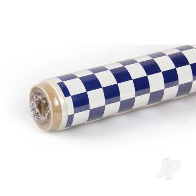 2m ORACOVER Fun-4 Small Chequered, White + Dark Blue (60cm width)