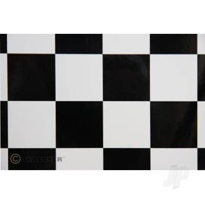 2m ORACOVER Fun-5 Large Chequered, White + Black (60cm width)