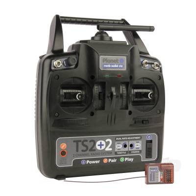 TS2+2 2.4GHz 2-Channel Stick Transmitter with 2 Aux Channels with 6-Channel Rx
