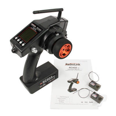 RC4GS-V2 2.4GHz 4-Channel Tx with 1x R6FG-V3 (Gyro Rx) and 1x R6F-V2 (Standard Rx)