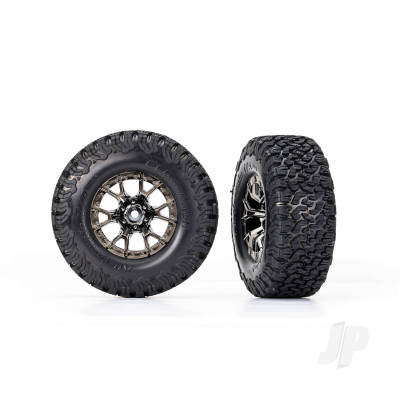 Wheels & Tyres, Assembled, Glued (Ford Raptor R Black Chrome wheels, BFGoodrich All-Terrain T/A KO2 Tyres, foam inserts) (2) (2WD front)