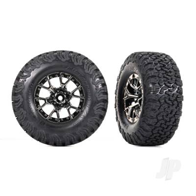 Wheels & Tyres, Assembled, Glued (Ford Raptor R Black Chrome wheels, BFGoodrich All-Terrain T/A KO2 Tyres, foam inserts) (2) (4WD front/rear, 2WD rear)