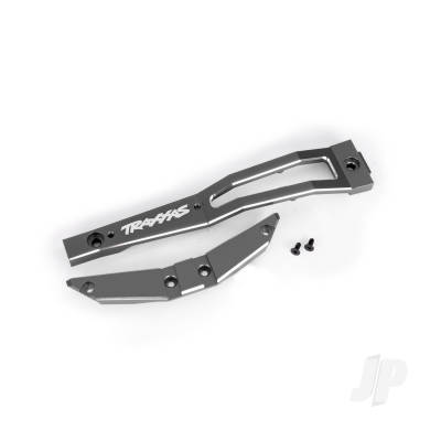 Chassis brace, front, 6061-T6 aluminium (Grey-anodised / 2.5x6mm CCS (with threadlock) (2 pcs)