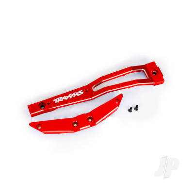 Chassis brace, front, 6061-T6 aluminium (Red-anodised / 2.5x6mm CCS (with threadlock) (2 pcs)
