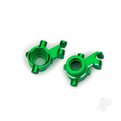 Steering blocks, 6061-T6 aluminium (green-anodised), left & right, 3x18mm BCS (with threadlock) (2)