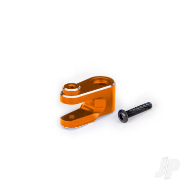 Servo horn, steering, 6061-T6 aluminium (Orange-anodised) / 3x15mm BCS (with threadlock) (1pc)