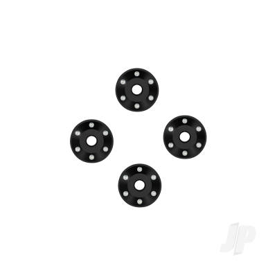 Wheel washers, machined aluminium, black (4)