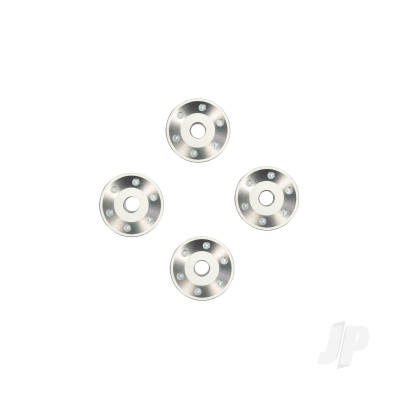 Wheel washers, machined aluminium, silver (4)