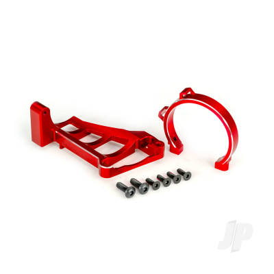 Motor mounts (front & rear) (Red-anodised 6061-T6 aluminium) / 3x10mm CCS (with threadlock) (4) / 4x12mm BCS (with threadlock) (2) (for use with #3483 motor)