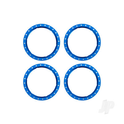 Beadlock rings, blue (machined aluminium) (4)