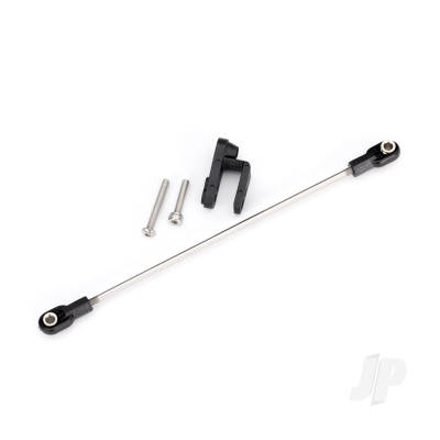Rudder pushrod, assembled/ servo horn/ 3x22mm BCS (stainless) (1)/ 3x15mm CS (stainless) (1)