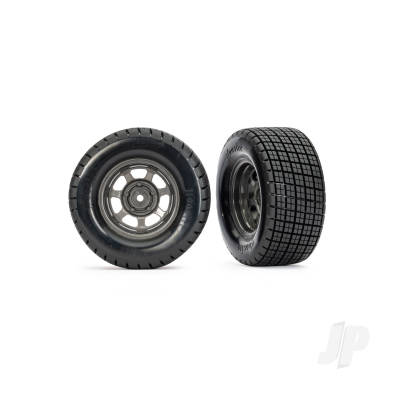 Dirt Oval Grey Front Wheels w/ Hoosier Tyres (2)