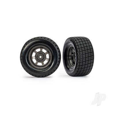 Dirt Oval Grey Rear Wheels w/ Hoosier Tyres (2)