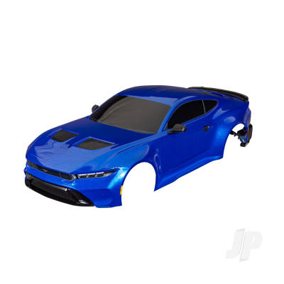 Body, Ford Mustang, complete (Blue) (painted, decals applied) (includes side mirrors, spoiler, grilles, vents, & clipless mounting)