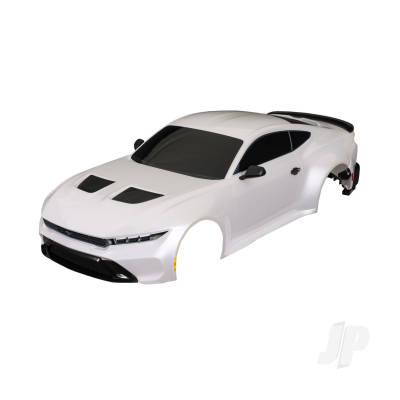 Body, Ford Mustang, complete (White) (painted, decals applied) (includes side mirrors, spoiler, grilles, vents, & clipless mounting)