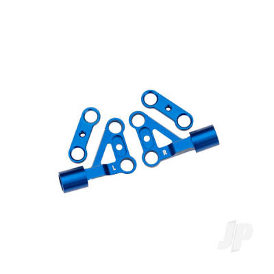 Suspension arms, upper, front, 6061-T6 aluminium (Blue-anodised) (left & right) / 2.5x5mm BCS (with threadlock) (2 pcs)