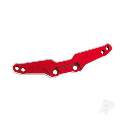 Shock tower, rear, 6061-T6 aluminium (Red-anodised) / 3x15mm BCS (with threadlock) (2 pcs)