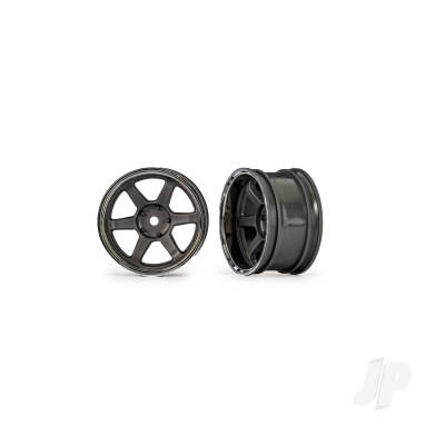 Wheels, 1.9" six spoke (Graphite Grey w/Chrome rim) (wide, rear) (2)