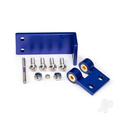 Rudder mount, aluminium/ hinge pin/ 4x14mm BCS (stainless) (4)/ NL 4.0 (2)/ 4x3mm GS (stainless, with threadlock) (1)