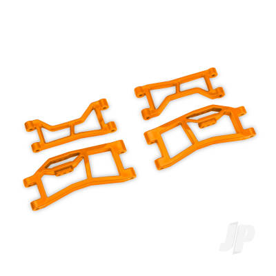 Suspension arms, rear (upper left (1), upper right (1), lower left (1), lower right (1)) (orange) (for use with #10790 Mini Maxx WideMaxx suspension kit)