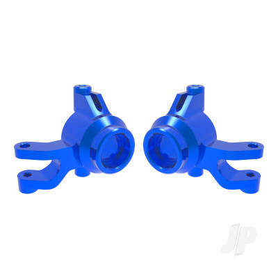 Steering blocks, 6061-T6 aluminium (Blue-anodised) (left & right), 3x12mm SS (with threadlock) (4 pcs), 3x15mm BCS (with threadlock) (2 pcs)