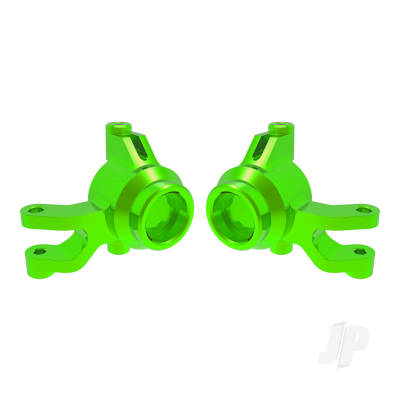 Steering blocks, 6061-T6 aluminium (Green-anodised) (left & right), 3x12mm SS (with threadlock) (4 pcs), 3x15mm BCS (with threadlock) (2 pcs)