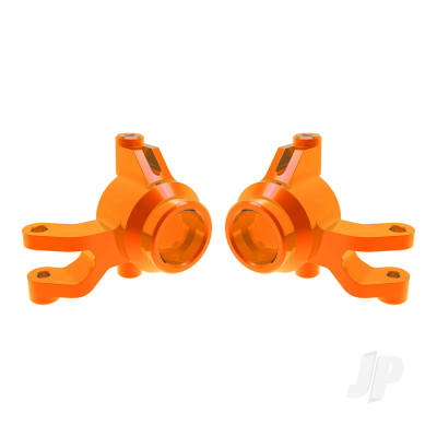 Steering blocks, 6061-T6 aluminium (Orange-anodised) (left & right), 3x12mm SS (with threadlock) (4 pcs), 3x15mm BCS (with threadlock) (2 pcs)