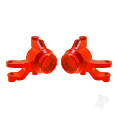 Steering blocks, 6061-T6 aluminium (Red-anodised) (left & right), 3x12mm SS (with threadlock) (4 pcs), 3x15mm BCS (with threadlock) (2 pcs)
