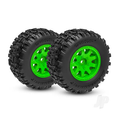 Wheels & Tyres, Assembled (Green wheels, dual profile (2.1" outer, 2.6" inner), Sledgehammer tyres, foam inserts)) (rear) (2 pcs)