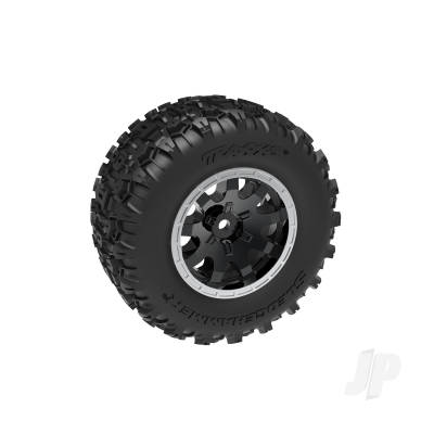 Wheels & Tyres, Assembled (Black with Satin beadlock wheels, dual profile (2.1" outer, 2.6" inner), Sledgehammer tyres, foam inserts)) (rear) (2 pcs)