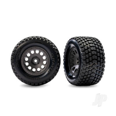 Tyres & wheels, assembled (charcoal grey wheels, dual profile (2.1" outer, 2.6" inner), Gravix tyres, foam inserts) (front) (left & right)