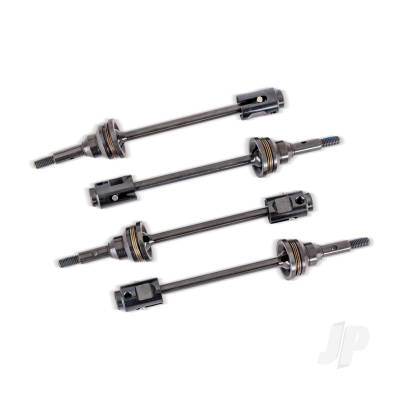 Driveshafts, steel constant-velocity (assembled), front or rear (4), drive cups (4), screw pins (4) (for use with #10790 Mini Maxx WideMaxx suspension kit)