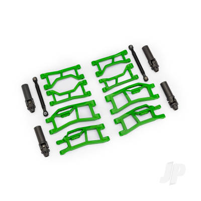 Suspension kit, Mini Maxx WideMaxx, green (includes front & rear suspension arms, front toe links & outer half shafts (extended))