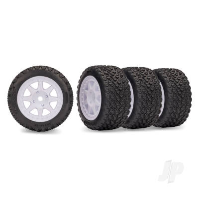 White Mini Rally wheels with Rally Tires (F&R)