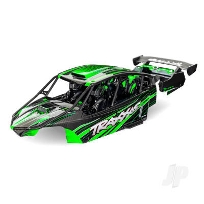 Body, Funco Pro Scale Sand Car, green (painted, decals applied) (assembled with front & rear body supports for clipless mounting, roll cage & interior)