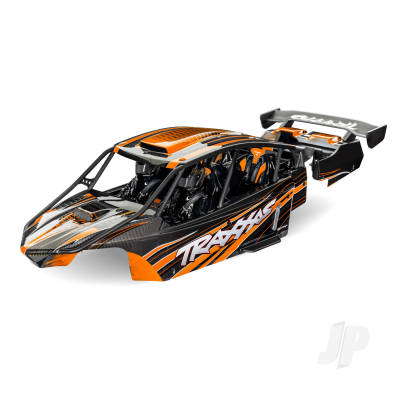 Body, Funco Pro Scale Sand Car, orange (painted, decals applied) (assembled with front & rear body supports for clipless mounting, roll cage & interior)