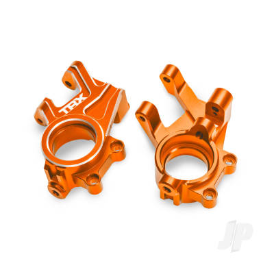 Steering blocks, 6061-T6 aluminium (orange-anodised) (left & right), 3x8mm BCS (with threadlock) (2), 4x35mm BCS (with threadlock) (2)