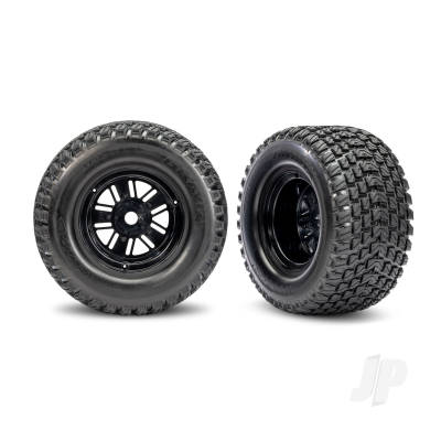 Wheels & Tyres, Assembled, Glued (Pro Scale Sand Car Race black wheels, Gravix tyres, foam inserts) (rear) (1 left, 1 right)