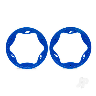 Beadlock rings, rear, blue (4.3") (2)