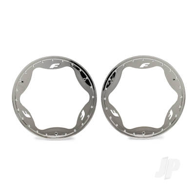 Beadlock rings, rear, chrome (4.3") (2)