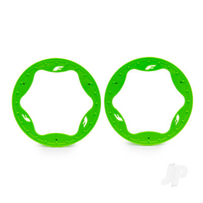 Beadlock rings, rear, green (4.3") (2)