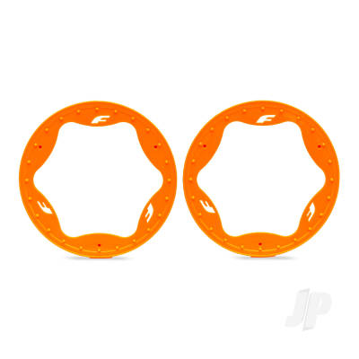 Beadlock rings, rear, orange (4.3") (2)