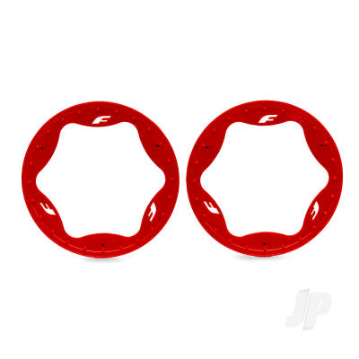 Beadlock rings, rear, red (4.3") (2)